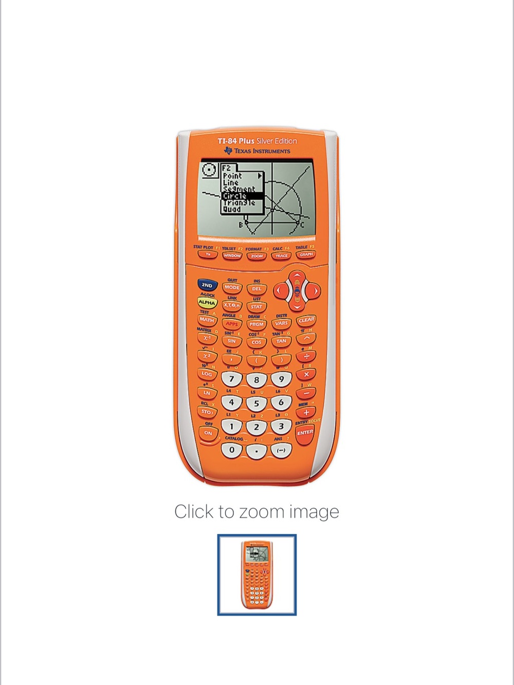 Texas Instruments® TI-84 Plus Silver Edition Graphing Calculator, Blaze Orange